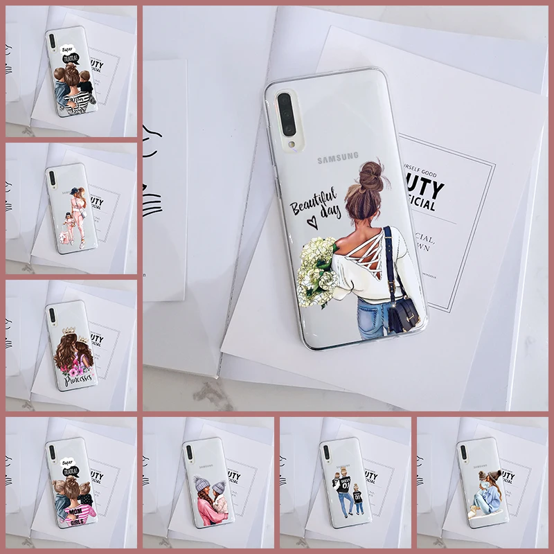Задняя крышка для Samsung Galaxy A40 A30 A20 E A10 Baby Mom Женский Мягкий силиконовый чехол