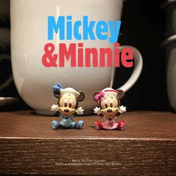 

Disney Mickey Mouse Minnie baby 2.5cm 2pcs/set mini doll Action Figure Anime Decoration Collection Toy model for children gift