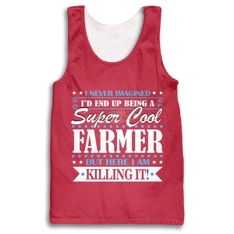 I'D 'd To Be A Farmer, разноцветная майка с принтом, летняя, хипстерская, повседневная, уличная, без рукавов, для отдыха, унисекс, мужская одежда