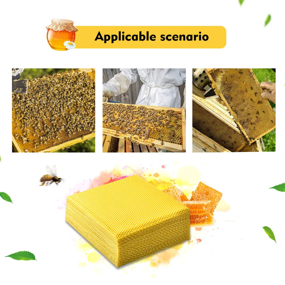 

10pcs/30pcs Beeswax Sheets with Honeycomb Texture Bees Wax Coated Deep Foundation Flake Nest Base 899