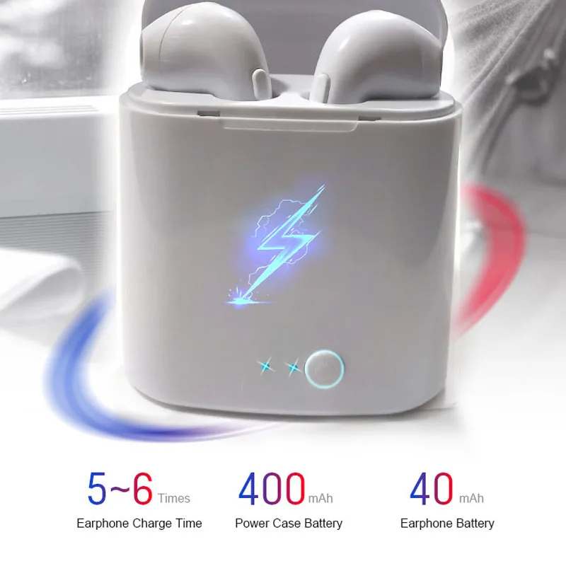 I7s Tws Bluetooth наушники, мини беспроводные наушники, спортивные наушники с громкой связью, беспроводная гарнитура с зарядным устройством для телефона xiaomi
