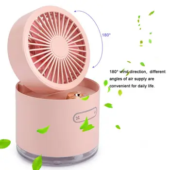 

2 in 1 Portable Mini Fan Humidifier USB Charging Silent fan Adjustable Spray Cooling Fan Air Conditioning for Home Use
