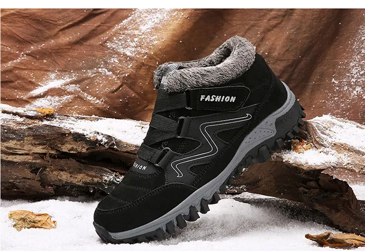 Men'S Winter Sneakers Hiking Ankle Boots For Men Snow Boots Warm Push Inside Casual Winter Shoes Safty Work Shoes Mans Footwear