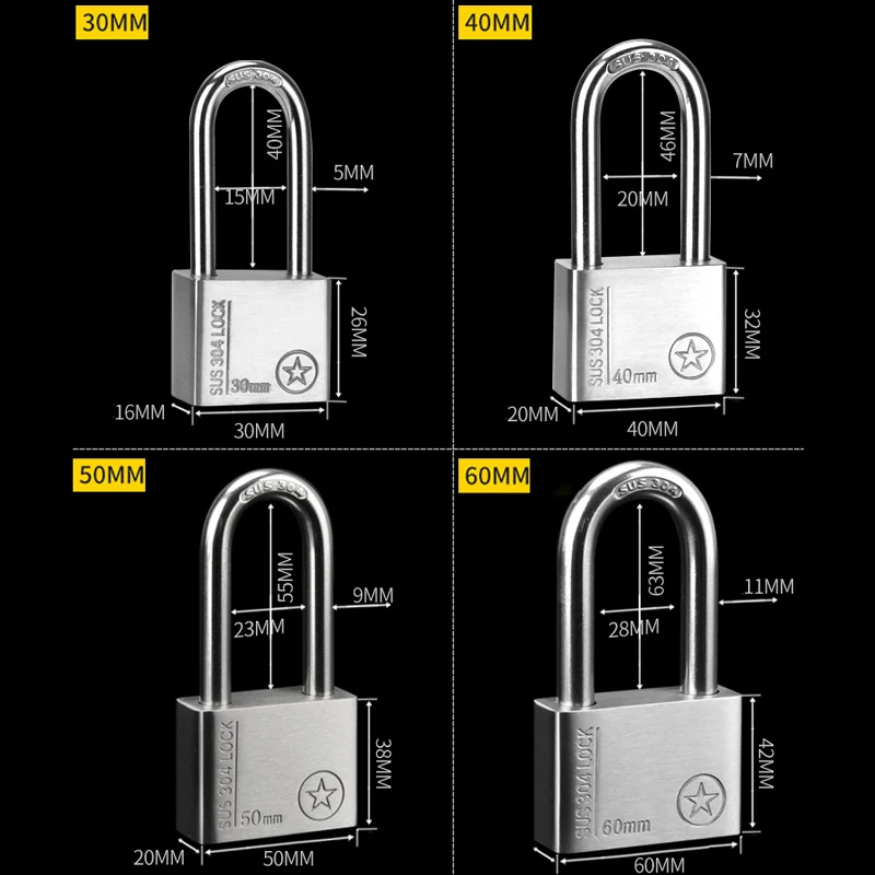 304 навесной замок из нержавеющей стали 30 мм для шкафа, наружный замок, мебельный замок, водонепроницаемый, не ржавеет, дверной замок, маленький замок