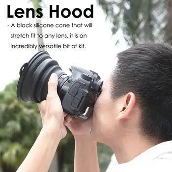 

Collapsible Silicone Lens Hood Reflection-free Ultimate Lens Cover Anti-glass Lens Hood For Camera Images Camera Accessories