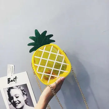 

Fruit Pineapple Women's Bag New PVC Shoulder Bags Korean Style Transparent Crossbody Bags Large Capacity Purses and Handbags