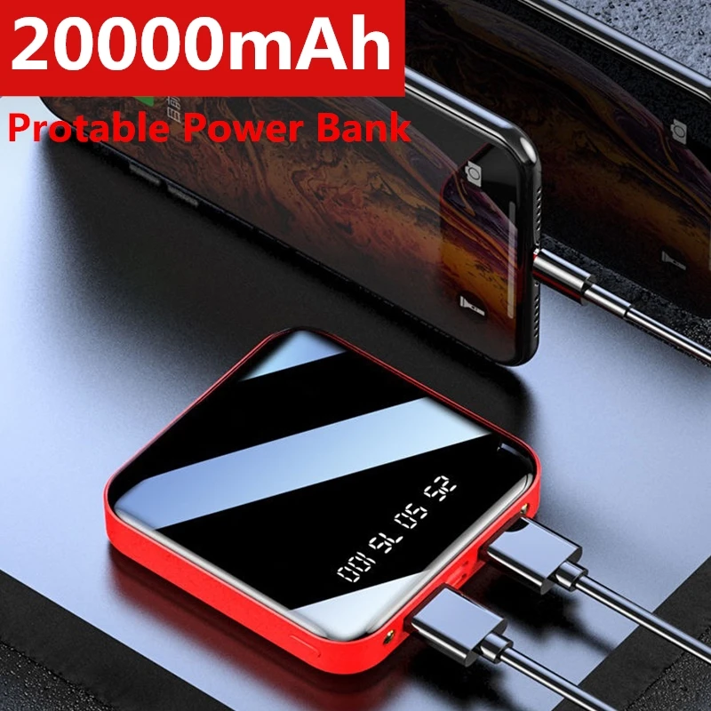 20000 мАч Внешний аккумулятор для iPhone8 XiaomiMi мини внешний Pover Bank зарядное устройство