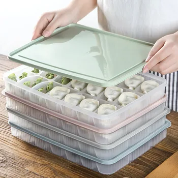 

Jiao zi he Frozen Dumplings Freshness Box Refrigerator Storage Box Home Dumplings Box Frozen Dumplings Box Sealed Box Dumplings