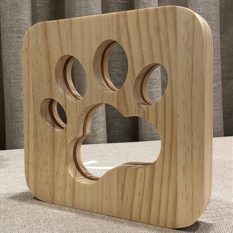 Деревянный ночной Светильник в виде собачьей лапы, кошки, животного, французский бульдог, 3D лампа, настольный светильник с питанием от USB, s для ребенка, подарок на Рождество, год