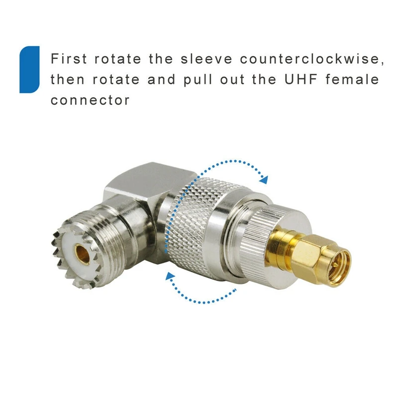 UHF SO-239 мама к UHF PL-259 папа под прямым углом 90 градусов RF разъем адаптера
