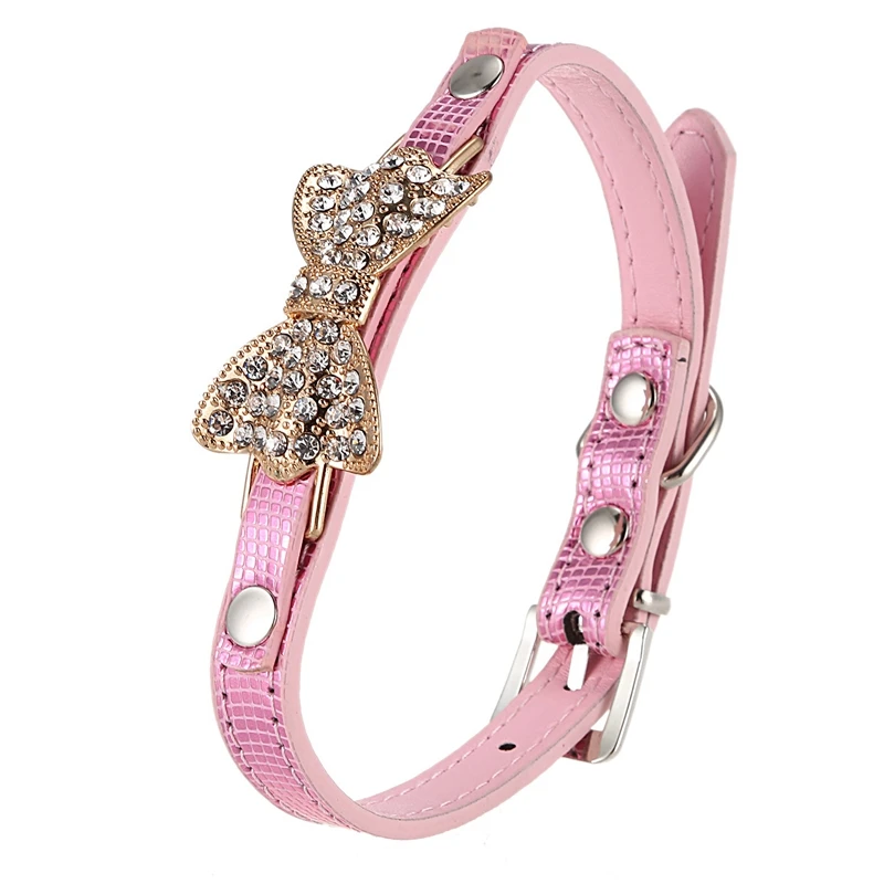 Pretty Bling Rhinestone Pet Collar Chihuahua for dogs leash Dog Harness sets Cat Puppy pet collar pink S