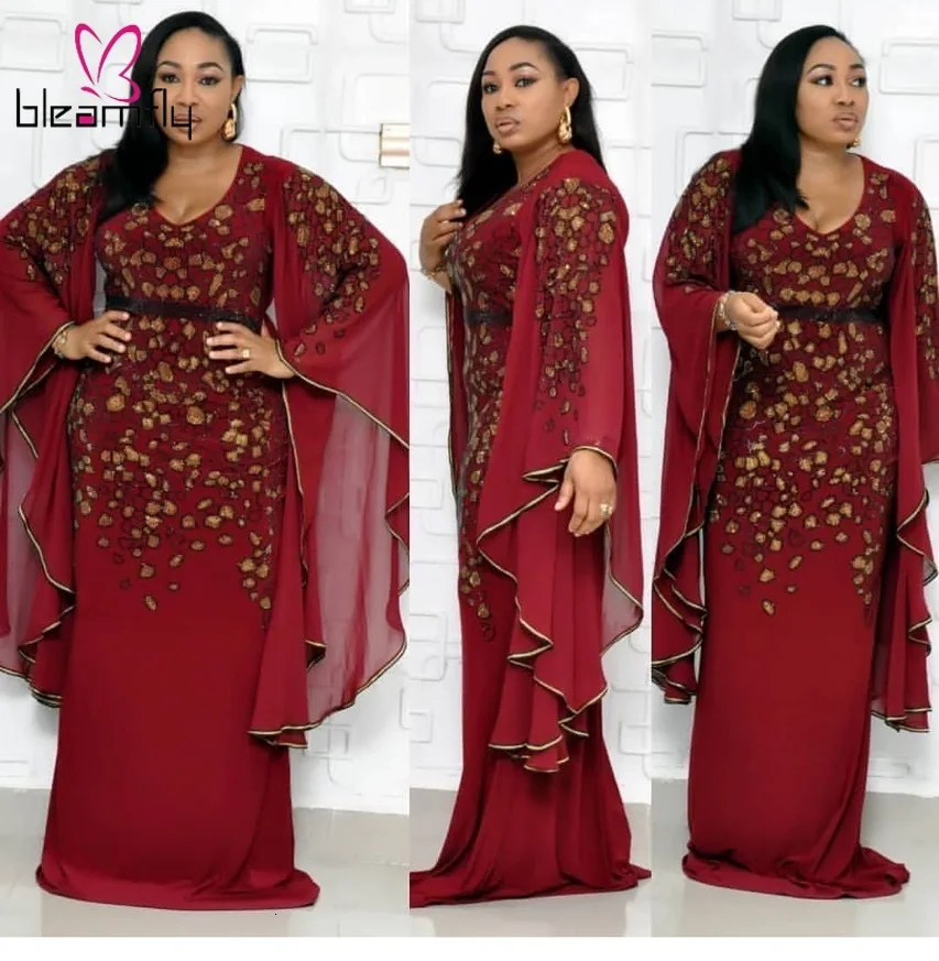 

Autumn Women Sequins Floral Plus Size Maxi Dress Indie Folk Lady Elegant Party Evening Flare Long Sleeve Long Dresses Vestidos