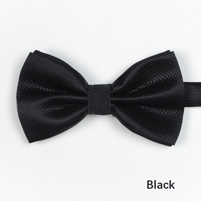 Black 20 цветов, однотонные модные галстуки-бабочки, цветные клетчатые Галстуки для жениха, мужские галстуки-бабочки для свадьбы - Color: Black