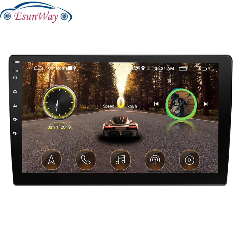 Автомобильный мультимедийный плеер 10 1 дюйма GPS радио 2 din Android 8 стерео Bluetooth Wi-Fi