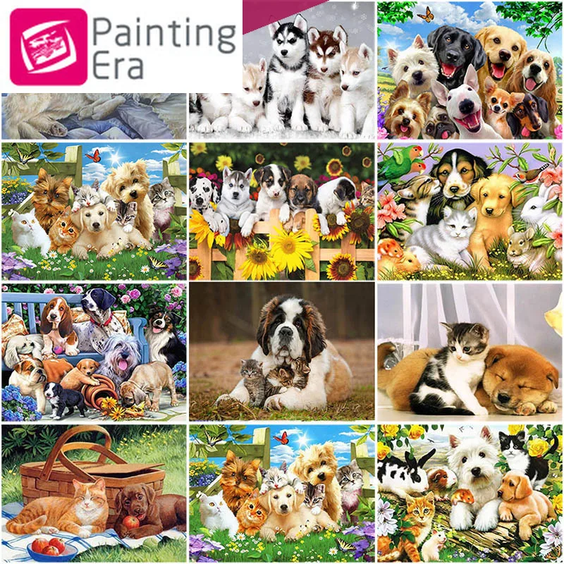 2020 алмазная живопись MEIAN Dog DIY 5D с изображением животных|Алмазная мозаика| |