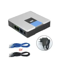 1Set VOIP Gateway 2 Ports SIP V2 Protokoll Internet Telefon Stimme Adapter mit Netzwerk Kabel für Linksys PAP2T AU/EU/US/UK Stecker