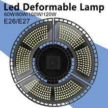LED E27 déformé Garage lumière AC100-277V lampe à LED E26 ampoule 60W 80W 100W 120W LED lampe étanche pour Garage entrepôt éclairage