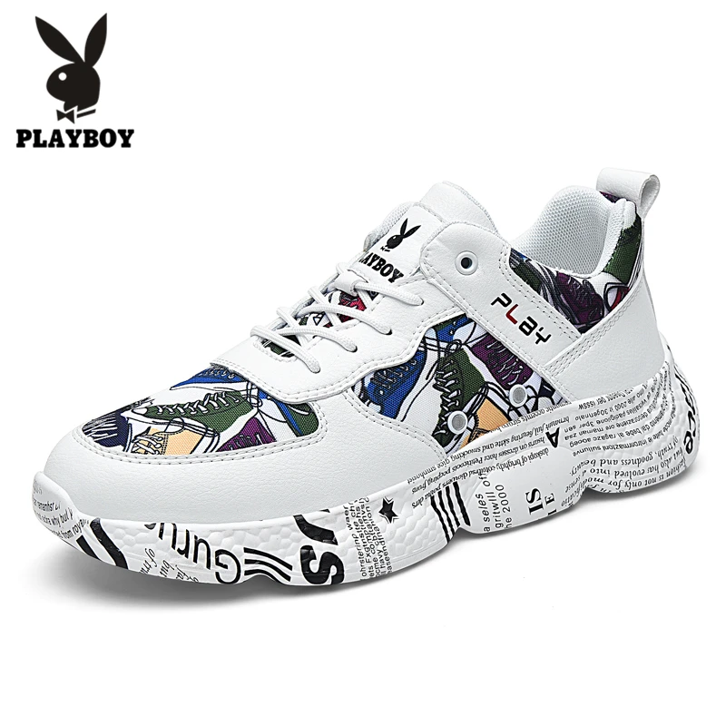 PLAYBOY/Новинка; Мужская прогулочная обувь; дышащая обувь для бега; женские легкие кроссовки; спортивная обувь; уличная спортивная обувь для ходьбы; мужская обувь - Цвет: white green