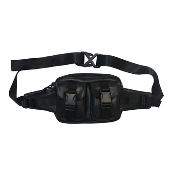 

【Free Shipping】Classic Black High Quality Multi Pocket Men Women Chest Bag Fashion Streetwear Boys Girls Mini Crossbody Bag