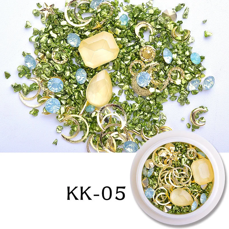 KK-05 DIY смешанные цвета 3D украшения для ногтей Стразы для ногтей колеса для ногтей блестящие кристаллы аксессуары для ногтей бриллианты - Цвет: KK-05