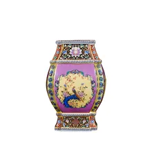 Китайский дзиндэжэнь Античная покрытая эмалью Ваза фарфоровая ваза для цветов свадебные подарки