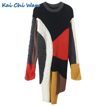 

Kai Chi Wan dress, waist closed, French retro style, Korean knitwear, autumn and winter wise smoked skirt, French sweater