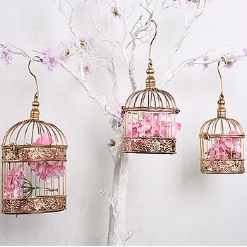 

Bird Cage Modern Iron Metal Bird Cage Decoration Hanging Wedding Pastoral Decoration Bird Cage Flower Pot Succulents