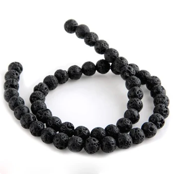 

Strand Lava Stone beads loose beads ball 12 mm black