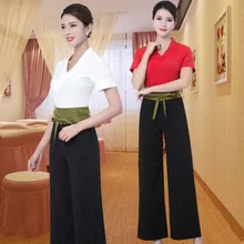 Белые красные униформа для сотрудниц спа-салонов красоты тайский одежда модные тонкие массажа здоровья комбинезоны Красота салон Рабочая одежда