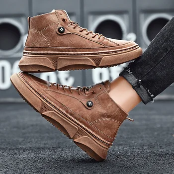 

High-top retro men's sneakers Comfortable Thick bottom Men Casual Shoes Outdoor Hard-Wearing Non-slip Men Fashion Shoes Hot Sale