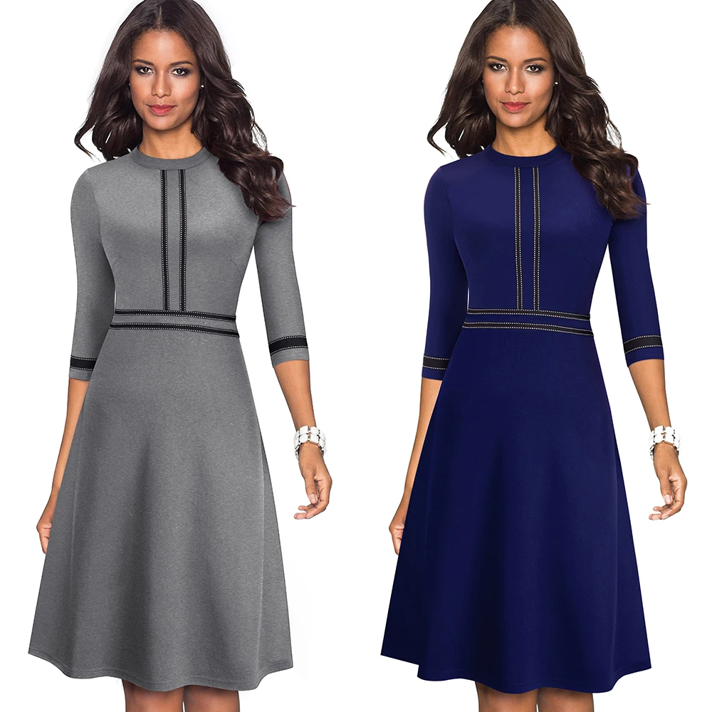 Ayowangyina, винтажное, элегантное, лоскутное, круглый вырез, Pinup, для женщин, Vestidos, Бизнес Стиль, вечерние, расклешенное, а-силуэт, Ретро стиль, женское платье, A135