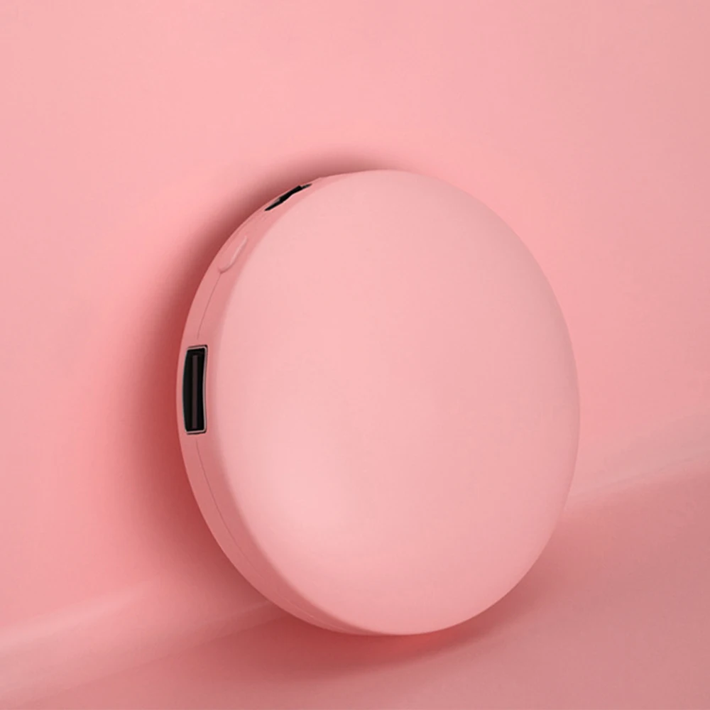pink Перезаряжаемая электрическая грелка для рук для зимы, мини двусторонний нагревательный долговечный внешний аккумулятор, Круглый, 2 в 1, портативный мини USB - Цвет: pink