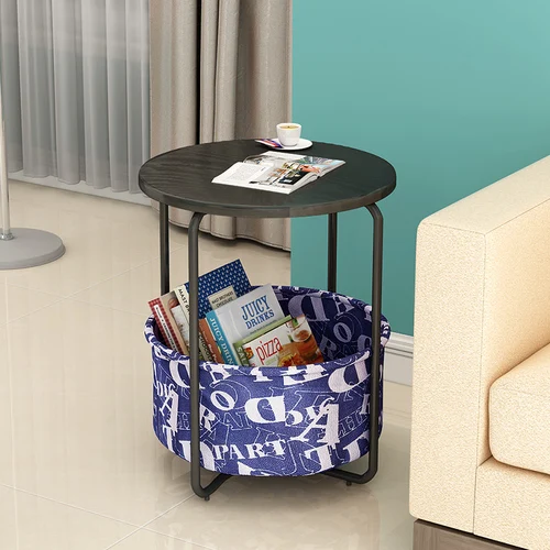 N 2 layer Simple sofa side table corner several multifunctional coffee table bedroom bed table shelf home small round table side table - Цвет: N 2 layer