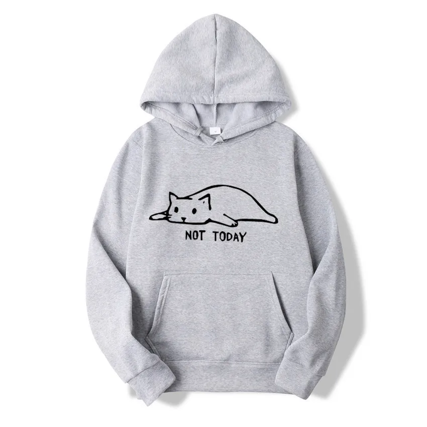 Light gray h Толстовки мужские забавные Kawaii Cat Толстовка Harajuku модная Толстовка с длинным рукавом Уличная мода Осень Зима хип хоп Толстовка - Цвет: Light gray h
