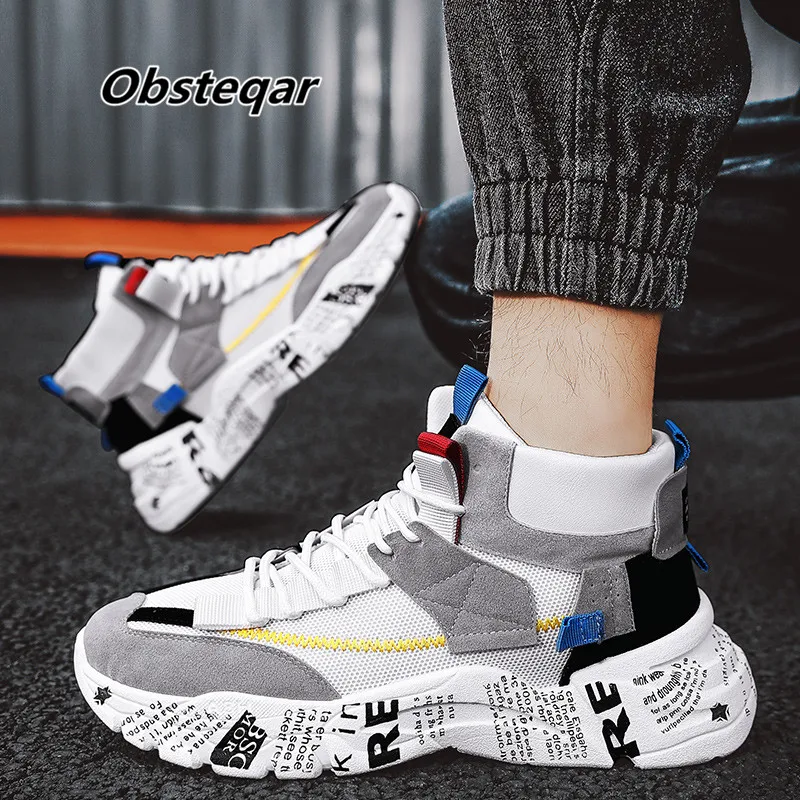 

Spring and autumn comfortable explosion models color matching high top daddy shoes men's sports shoes mens gym shoes