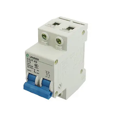 

DZ47-63 C16 16A 400VAC 6000A Breaking Capacity 2 Poles Circuit Breaker