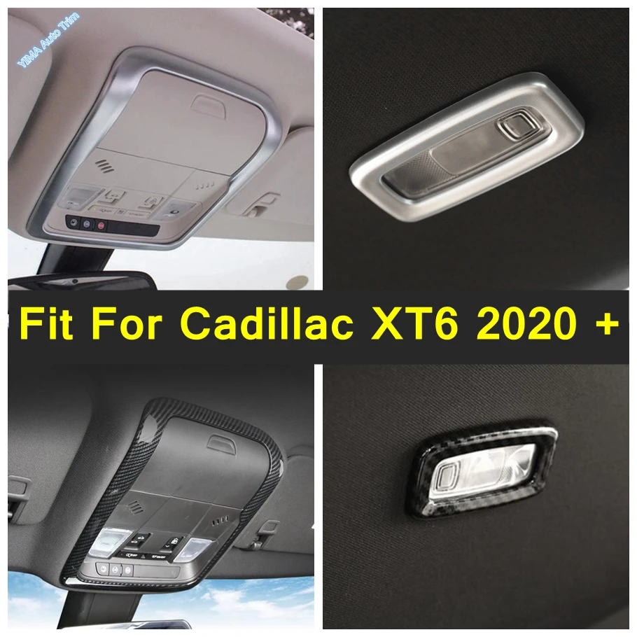 

Upper Roof Reading Lights Ceiling Lamp Cover Trim Fit For Cadillac XT6 2020 - 2022 Car Carbon Fiber / Matte Interior Accessories