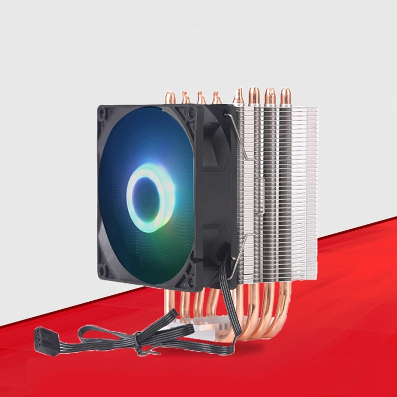 HOT-9Cm 4 тепловая труба 4 Pin одиночный вентилятор с светильник Cpu вентилятор радиатора для Intel 775/1150/1155/1156/1366 для Adm все