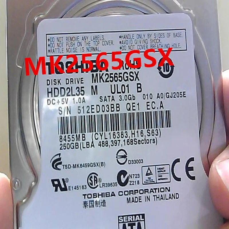 90% новый оригинальный HDD для Toshiba 250GB 2 5 &quot8MB SATA 5400RPM ноутбука MK2565GSX |
