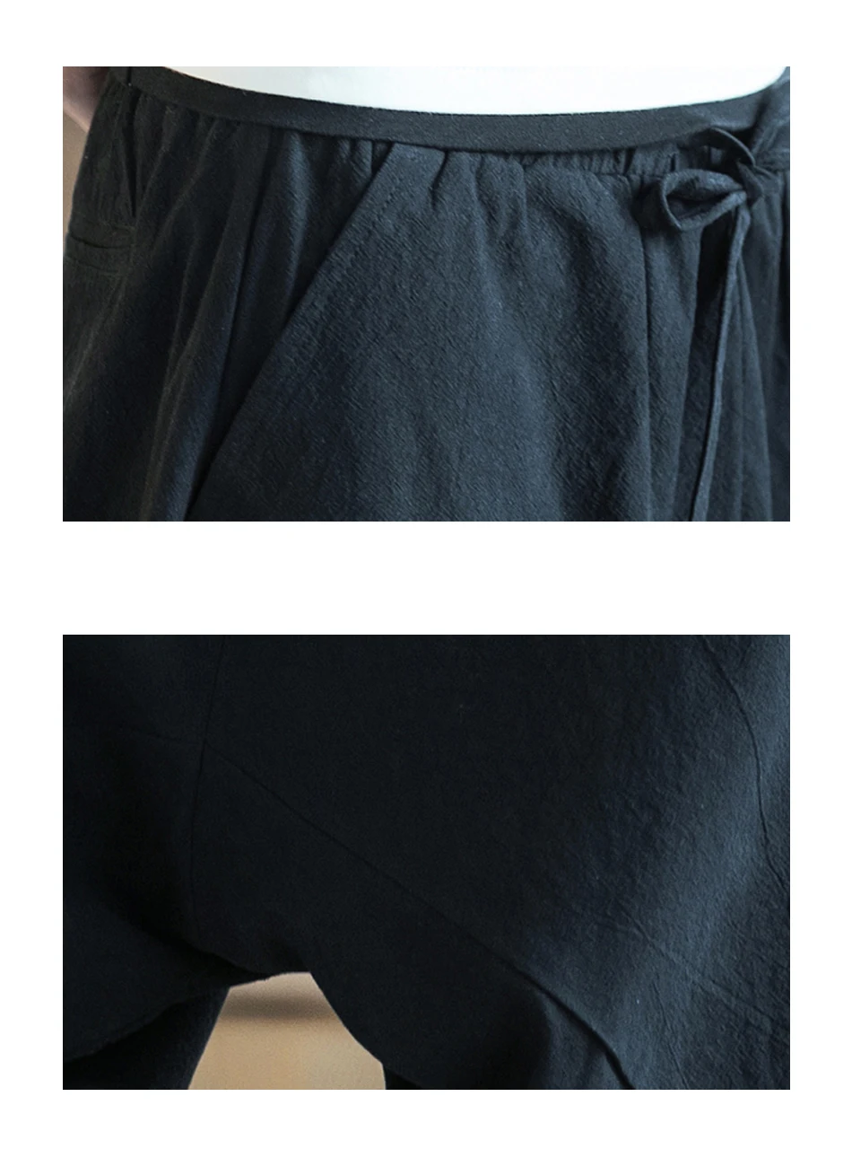 Sinicism 5XL мужские дикие промежности шаровары летние мешковатые брюки из натурального хлопка размера плюс мужские дикие ноги свободные брюки шнурок