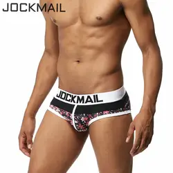 JOCKMAIL брендовые пикантные мужские нижнее белье Трусы-слип homme дышащий хлопок Принт низкий рост U выпуклые член Мужской трусики для геев