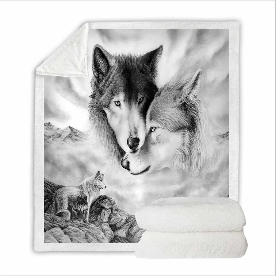 HELENGILI Wolf одеяло на искусственном меху девчачье цветочное покрывало бархатное плюшевое мягкое удобное домашнее кемпинговое покрывало для полета на самолете - Цвет: 6