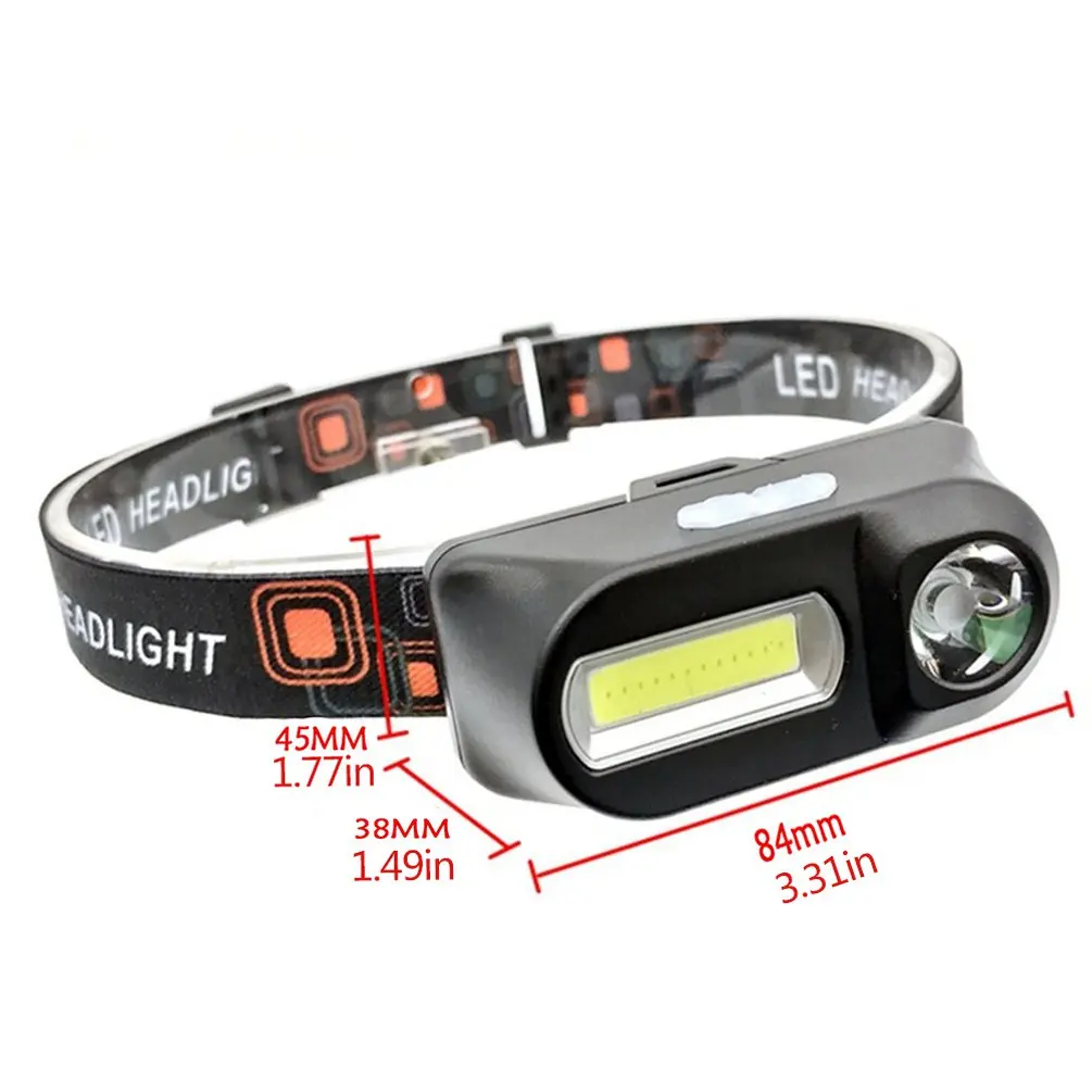 Function Usb Interface Charging Headlight Outdoor Emergency Headset Flashlight 18650 Battery Lighting