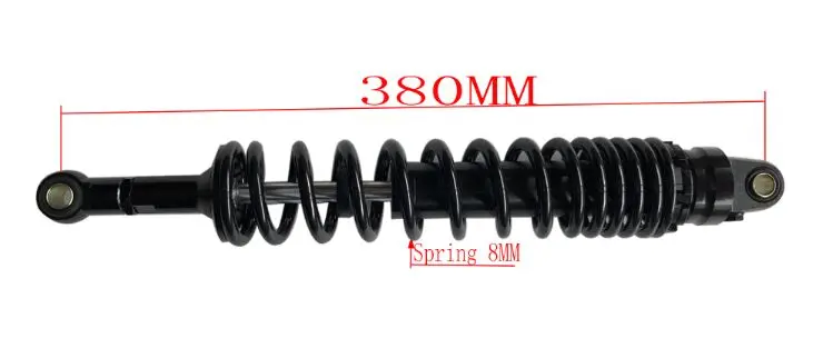 YOSS 1pair 360mm 370mm 380mm 390mm 400mm 410mm 8mmspring motorcycle Air shock absorber for YAMAHA HONDA SUZUKI kawasaki Black - Цвет: 380mm