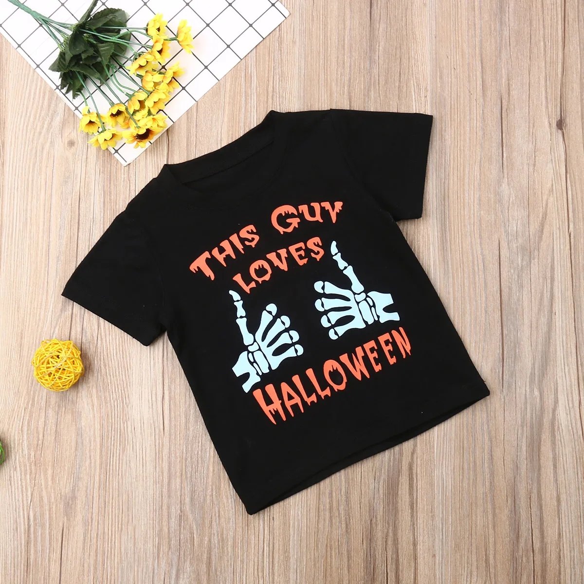 Brand Kids Child Baby Girls Boys Halloween Short Sleeve Tops T Shirt Short Sleeve Cotton Clothes Costume