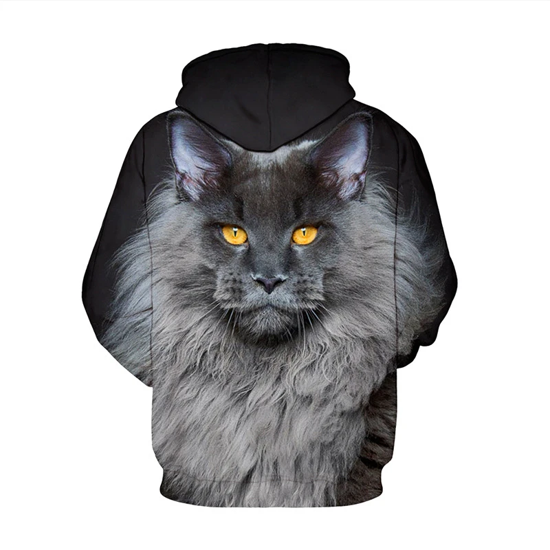 Sweatshirt Men With Cat Pattern Fashion Hip Hop Pullover Animal 3D Printing Tops Clothing Funny 3D Cat Printed Hoodies