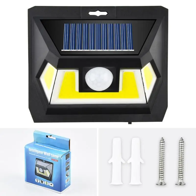 54LED COB на солнечных батареях настенный светильник с датчиком движения водонепроницаемый садовый уличный светильник Лидер продаж освещение для крыльца умелое производство