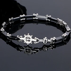 Black Bracelet Женские браслеты для женщин с кристаллами, очаровательные керамические браслеты и браслеты из нержавеющей стали, женские свадебные модные ювелирные изделия - Окраска металла: Black Bracelet