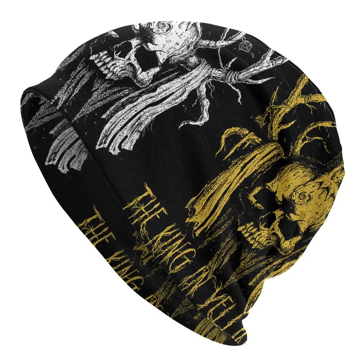 Женская трикотажная шапка The King In Yellow Skull зимняя теплая унисекс | Аксессуары для