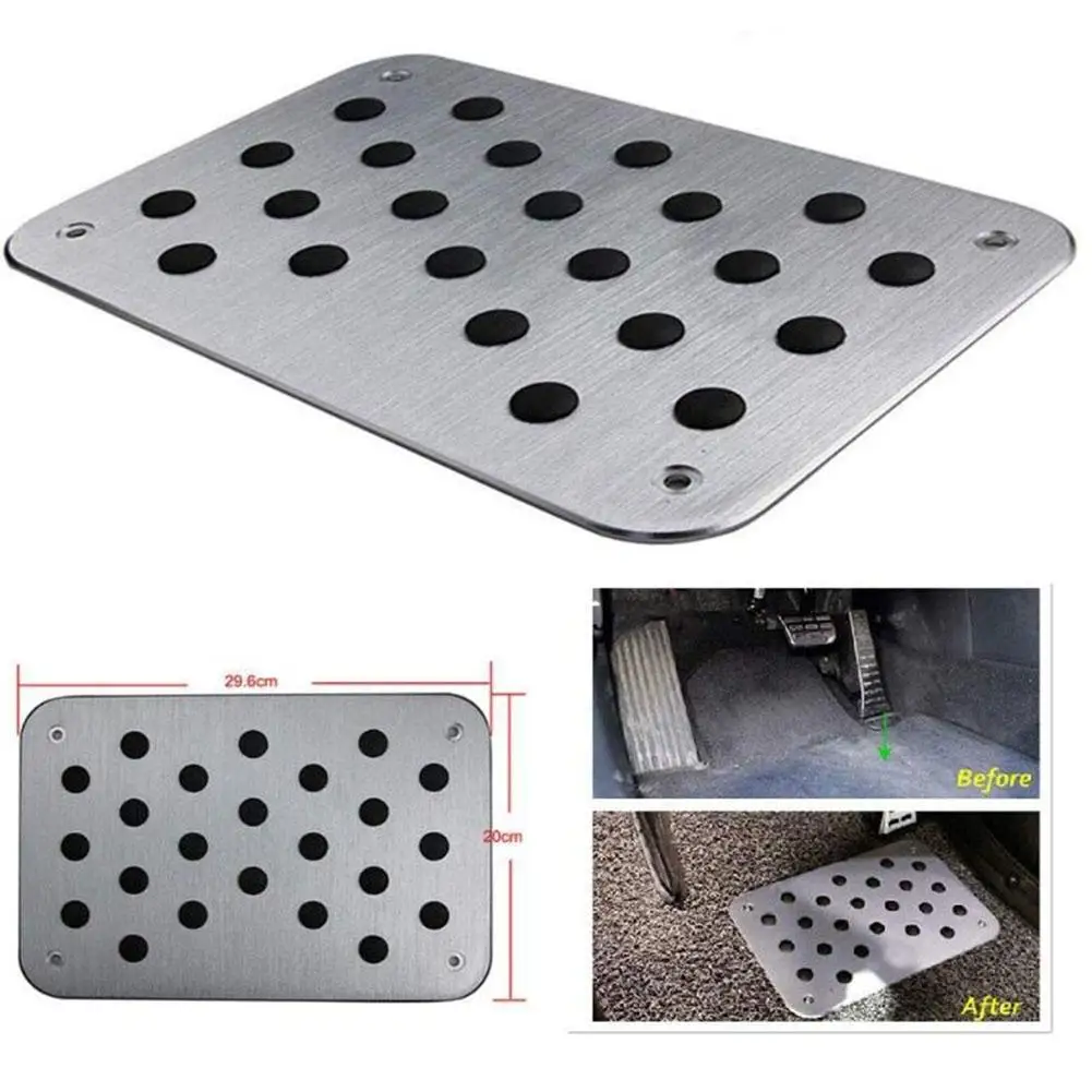 

Universal Car Floor Mat Carpet Thick Heel Plate Pedal Non-slip 300x200x4mm Silver Carpet Plate Accessories Aluminum Alloy